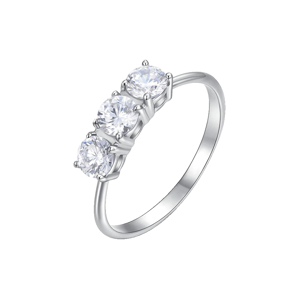 ANELLO DONNA IN ACCIAIO CON CRISTALLI BIANCHI - TAGLIA 20