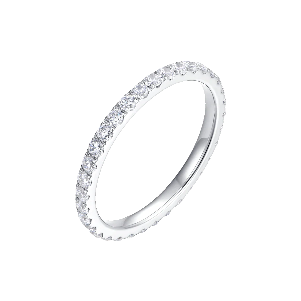 ANELLO DONNA IN ACCIAIO CON CRISTALLI BIANCHI - TAGLIA 14