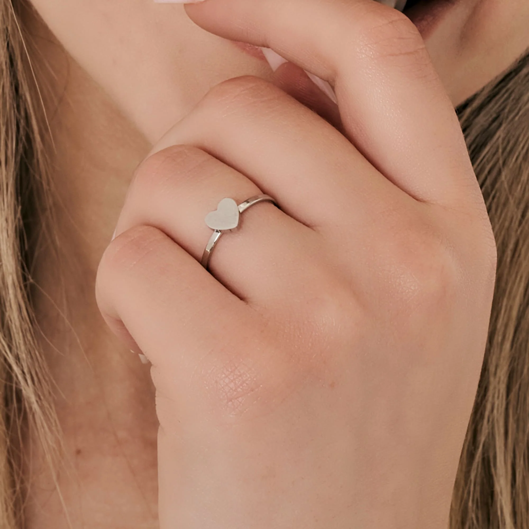 ANELLO DONNA IN ACCIAIO CON CUORE PIENO - Image 2