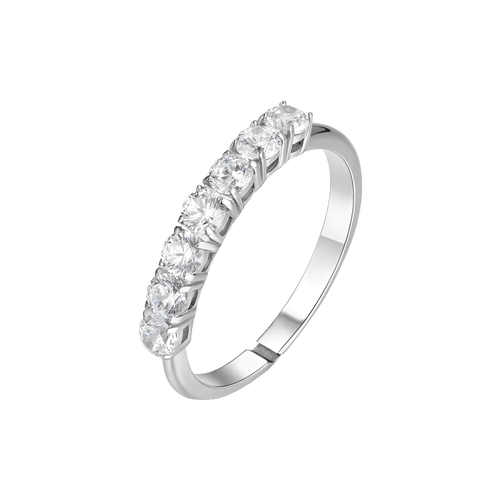ANELLO DONNA IN ACCIAIO CON ZIRCONI BIANCHI MISURA M
