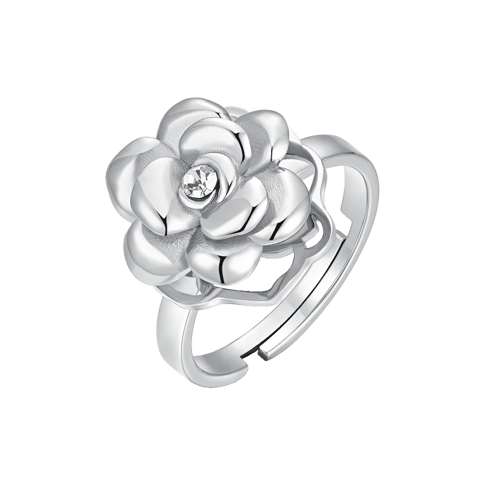 ANELLO DONNA IN ACCIAIO CON ROSA GIREVOLE