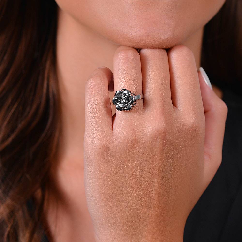 ANELLO DONNA IN ACCIAIO CON ROSA GIREVOLE - Image 3