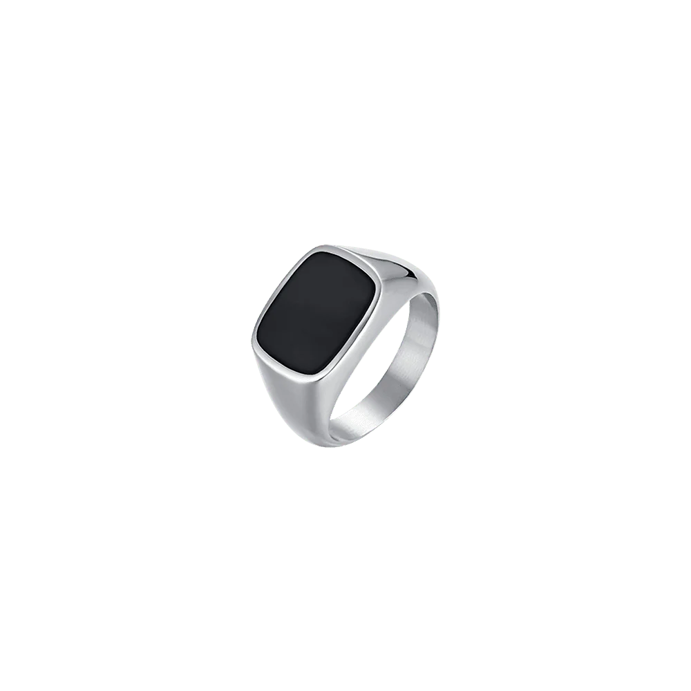 ANELLO UOMO SIGILLO IN ACCIAIO E IP NERO - Image 7