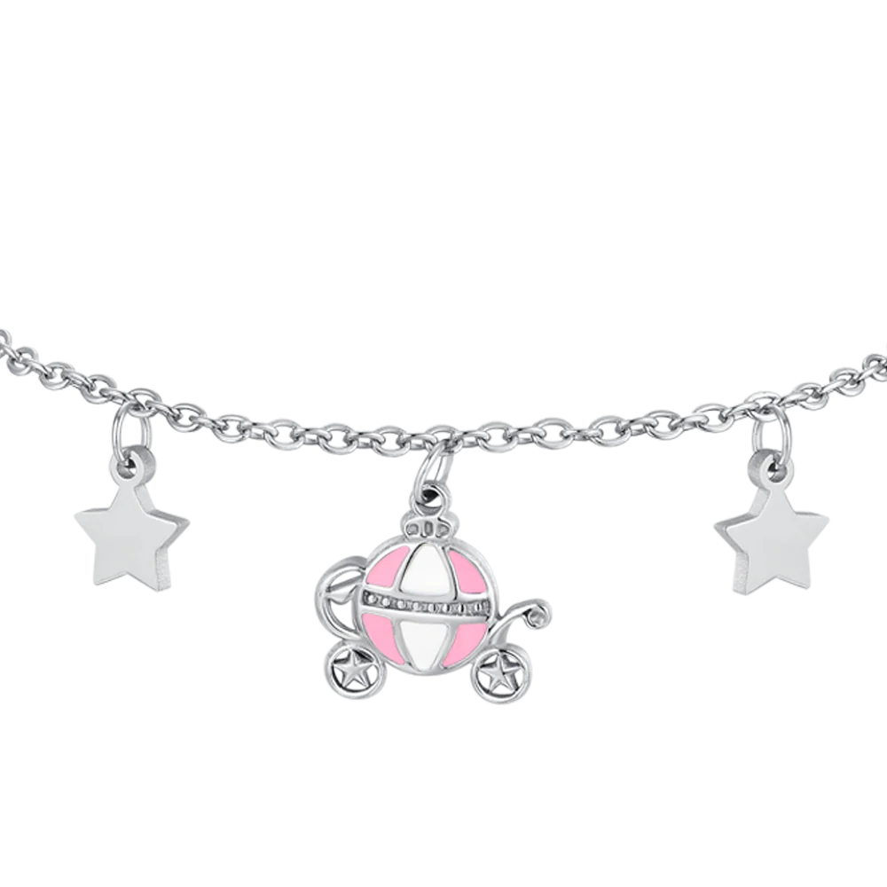 BRACCIALE BAMBINA IN ACCIAIO CON CARROZZA - Image 2