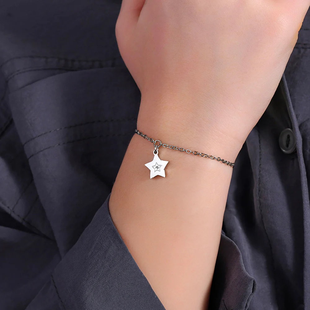 BRACCIALE BAMBINA IN ACCIAIO CON STELLA - Image 2