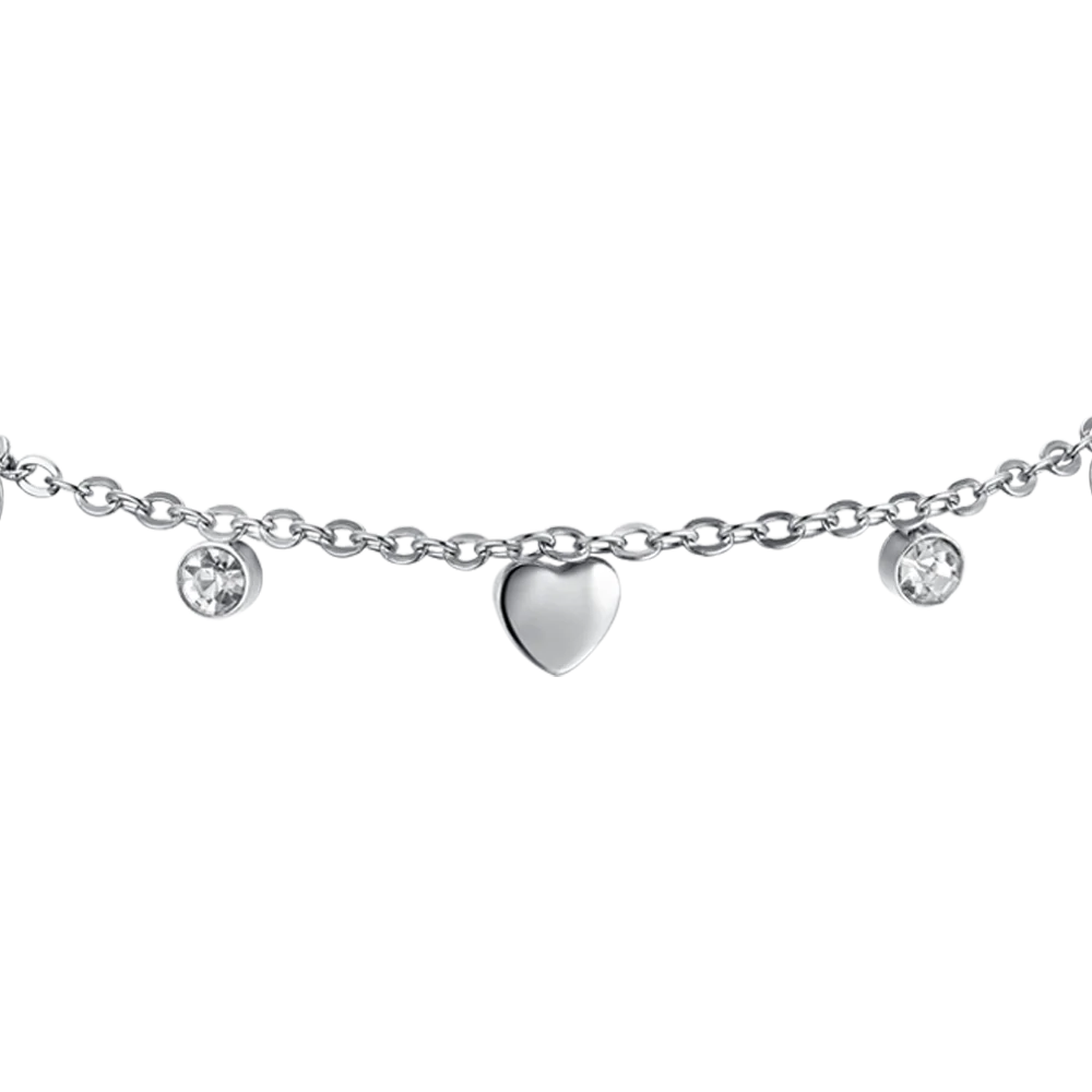 BRACCIALE BAMBINA IN ACCIAIO CUORI E CRISTALLI - Image 4