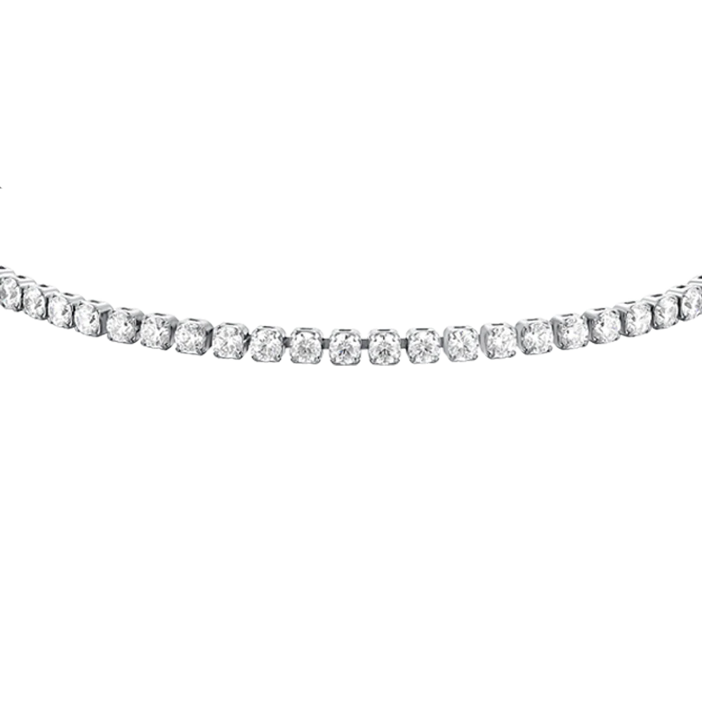 BRACCIALE BAMBINA TENNIS IN ACCIAIO CON ZIRCONI BIANCHI - Image 2