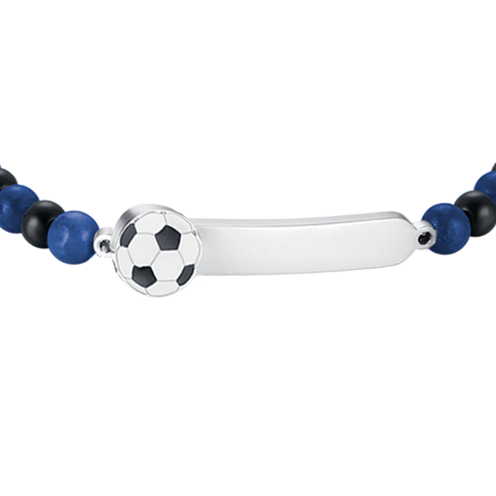 BRACCIALE BAMBINO IN ACCIAIO CON PIETRE BLU E NERE - Image 4