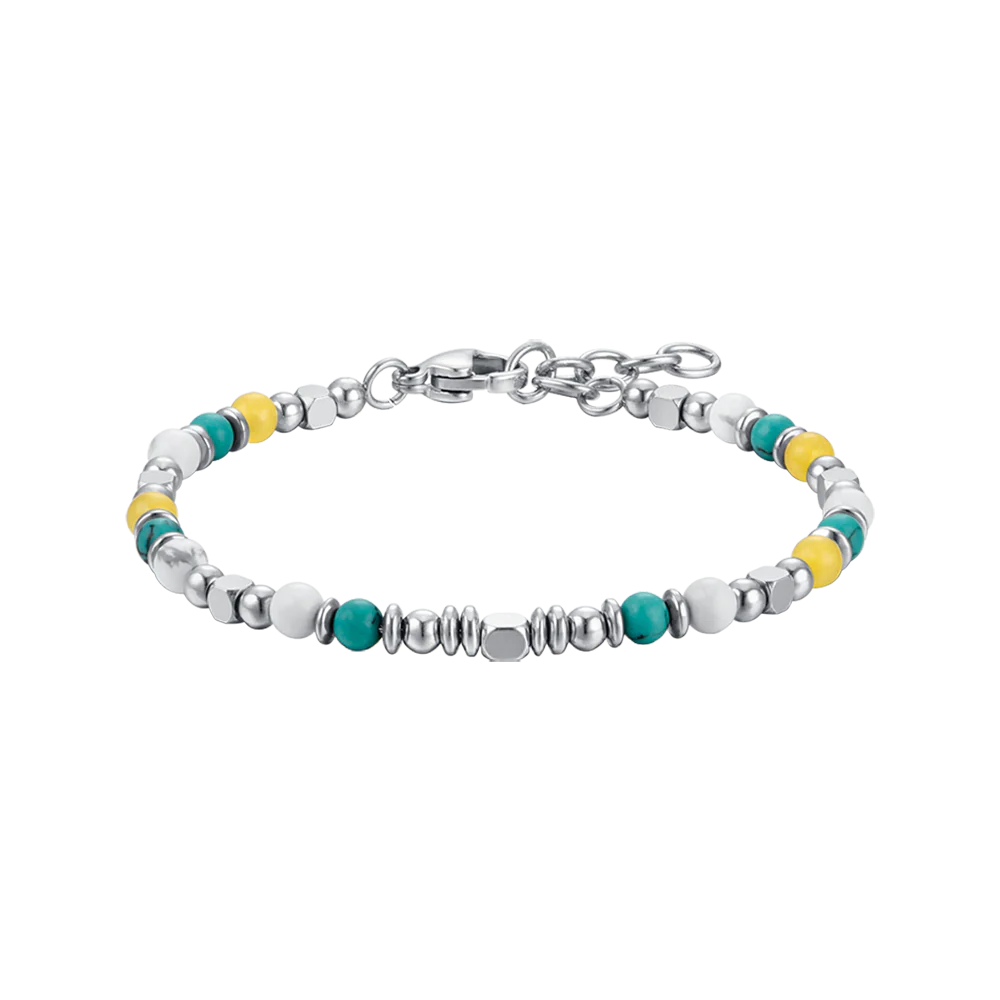 BRACCIALE BAMBINO IN ACCIAIO CON PIETRE MULTICOLOR