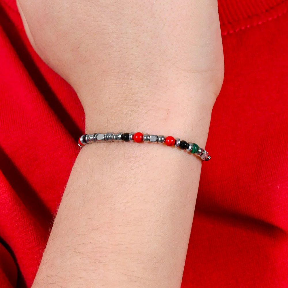 BRACCIALE BAMBINO IN ACCIAIO CON PIETRE MULTICOLOR - Image 2