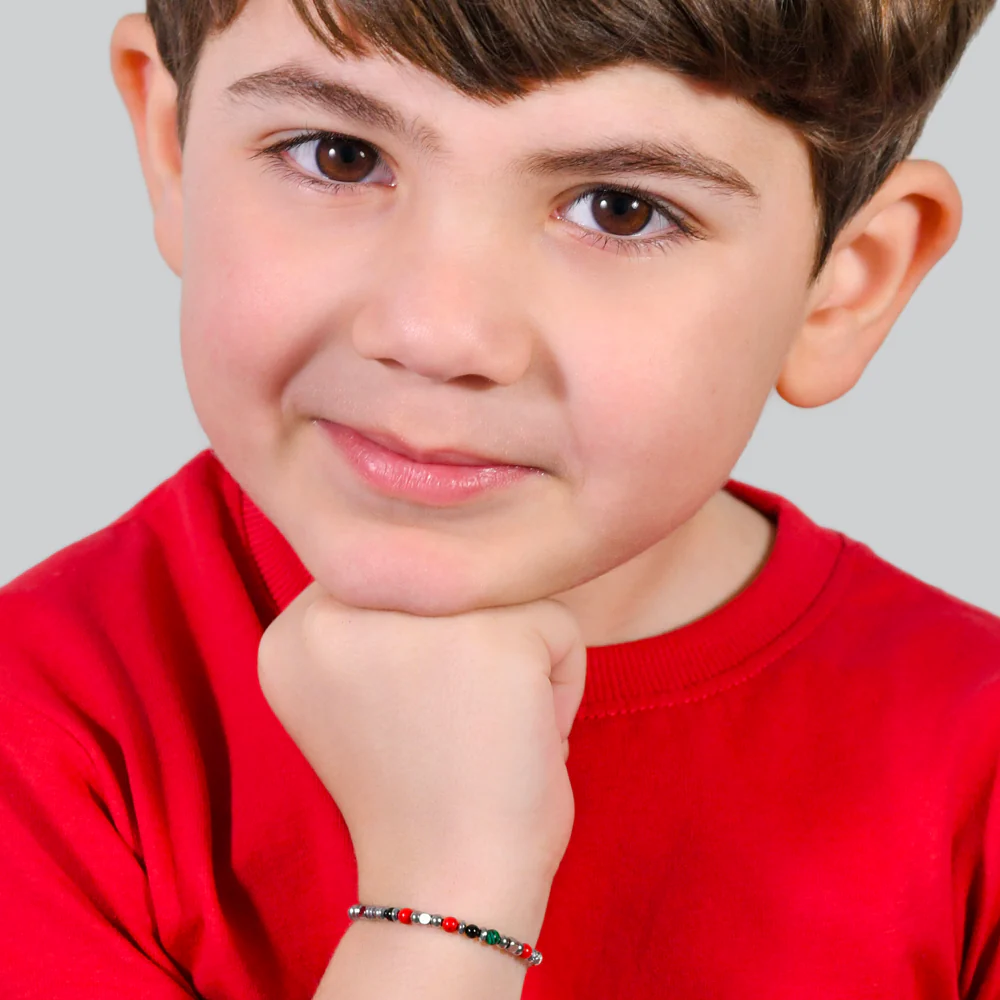 BRACCIALE BAMBINO IN ACCIAIO CON PIETRE MULTICOLOR - Image 3