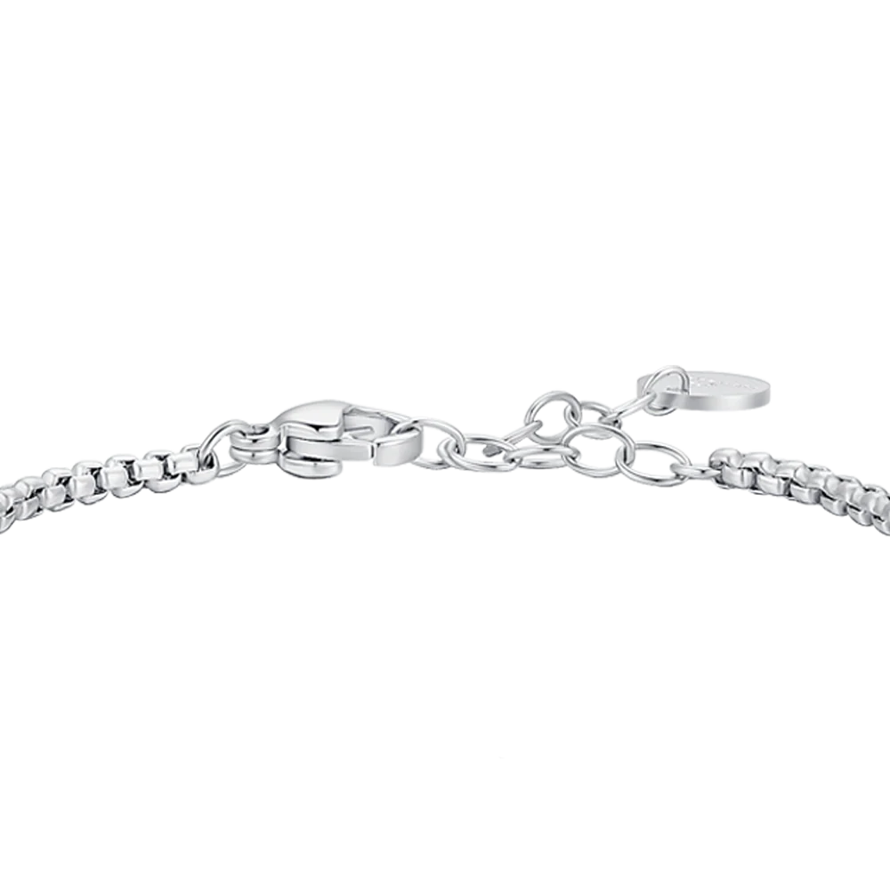 BRACCIALE BAMBINO IN ACCIAIO CON TIMONE E PIETRE AGATA NERA - Image 3