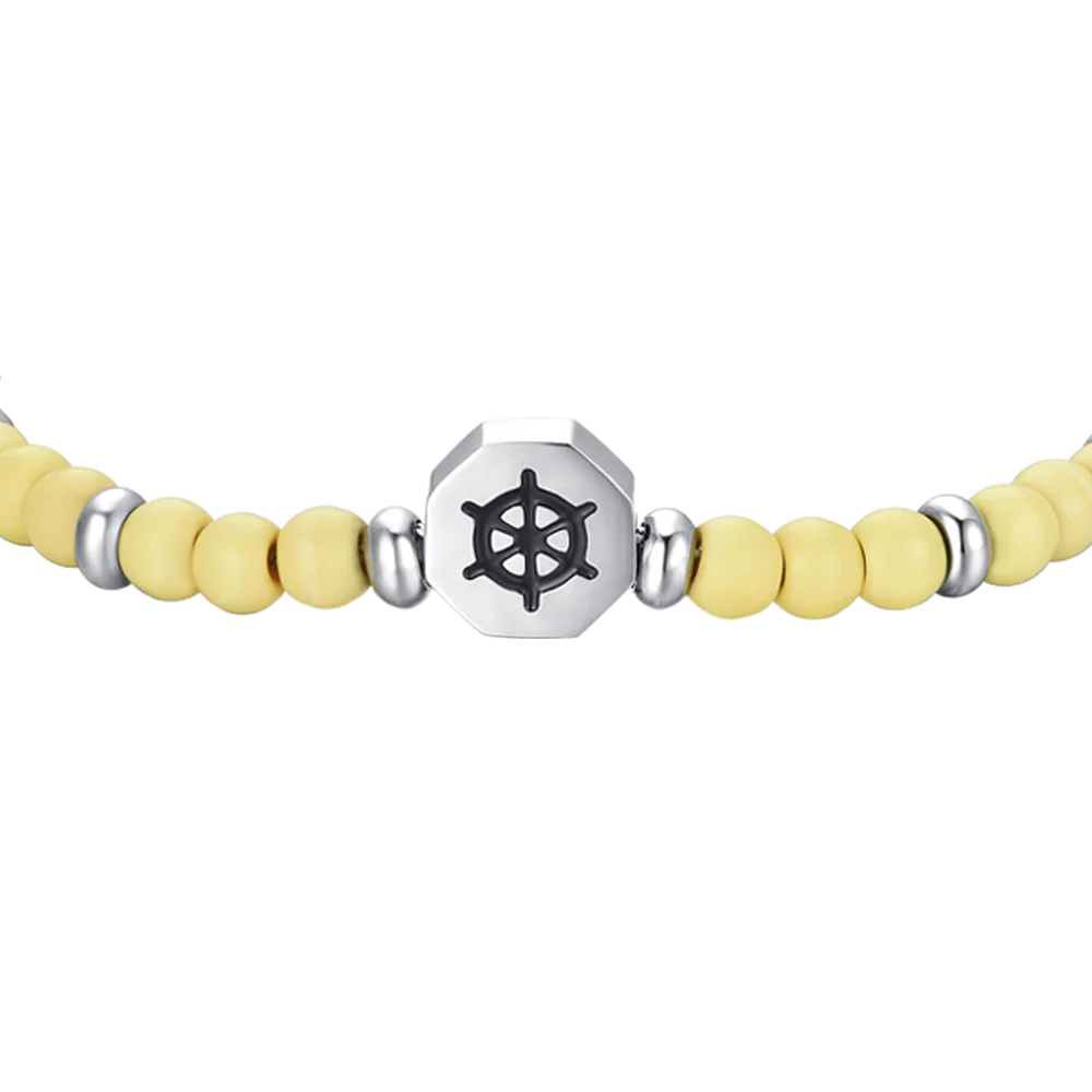 BRACCIALE BAMBINO IN ACCIAIO TIMONE CON PIETRE GIALLE - Image 4