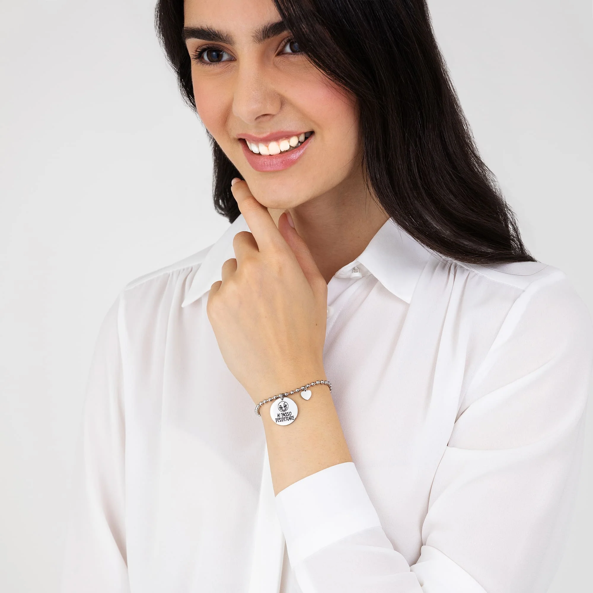 BRACCIALE DONNA IN ACCIAIO CON FRASE MI FACCIO DESIDERARE - Image 3