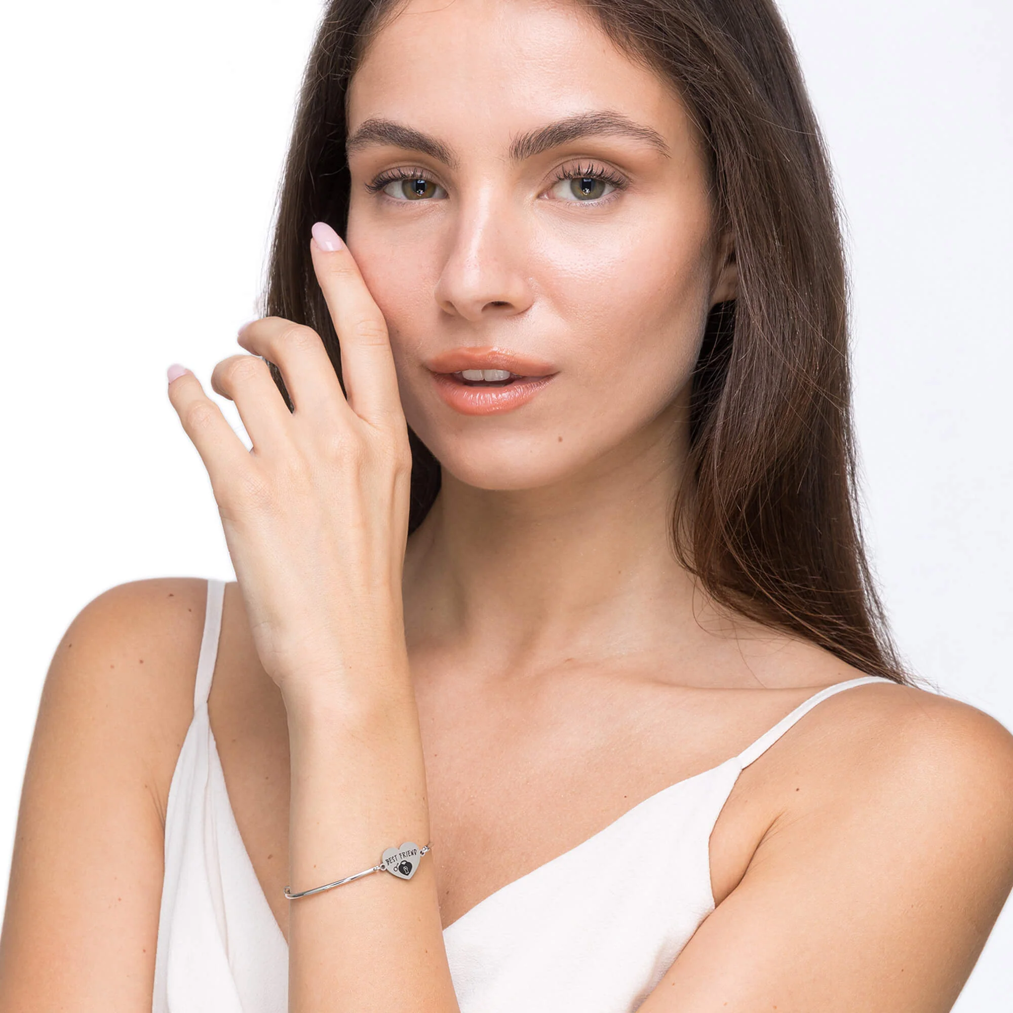 BRACCIALE DONNA IN ACCIAIO CON SCRITTA BEST FRIEND - Image 2