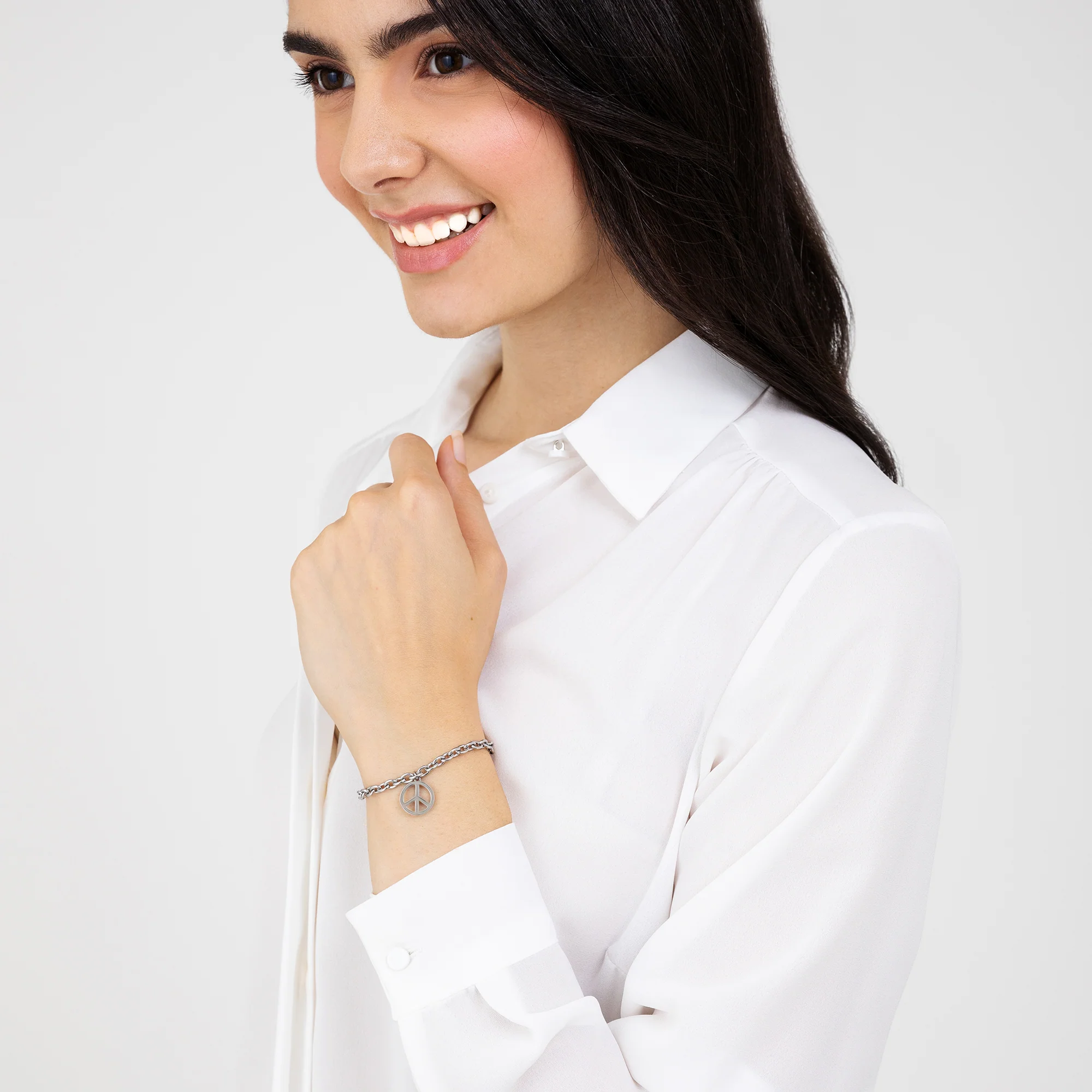 BRACCIALE DONNA IN ACCIAIO CON SIMBOLO PACE - Image 3