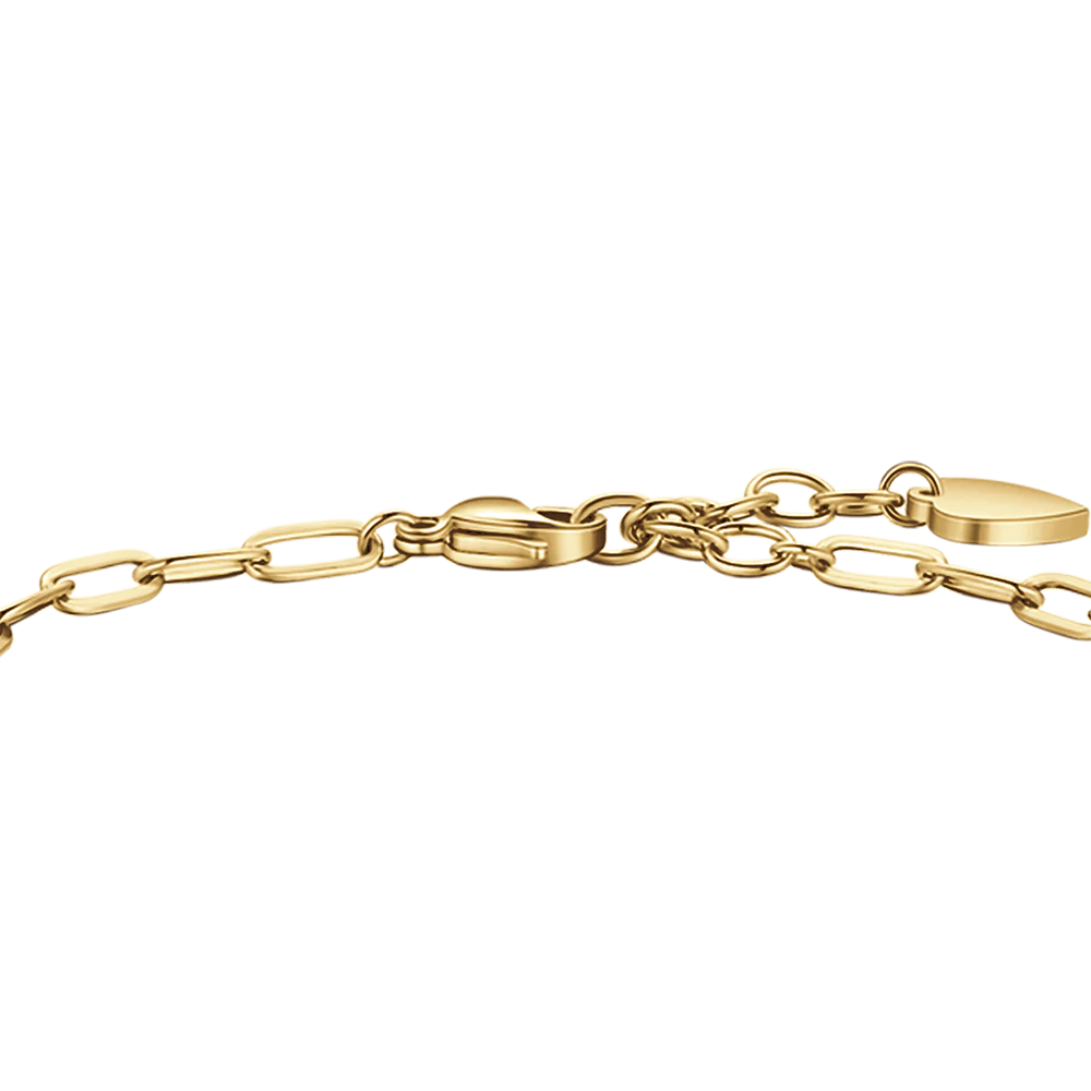BRACCIALE DONNA IN ACCIAIO DORATO CON LUNA, CUORE LUCCHETTO E STELLA - Image 5