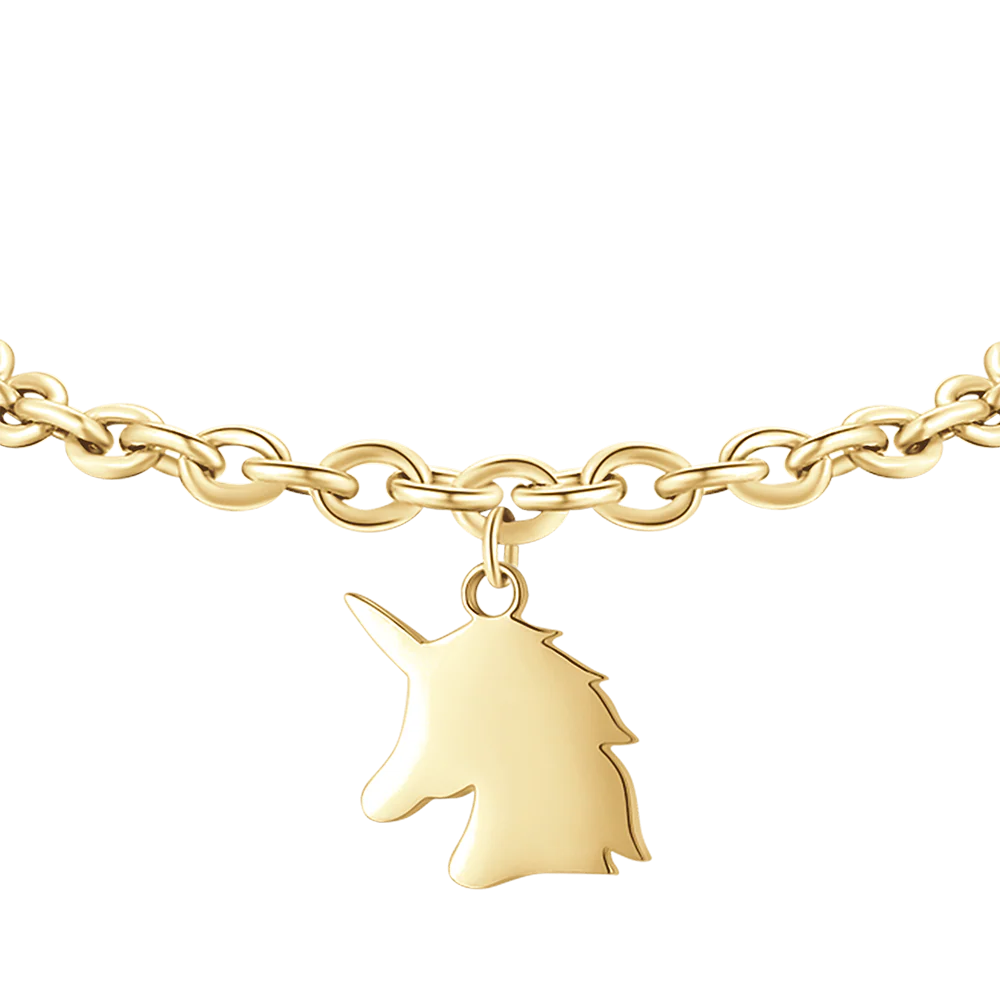BRACCIALE DONNA IN ACCIAIO DORATO CON UNICORNO - Image 4