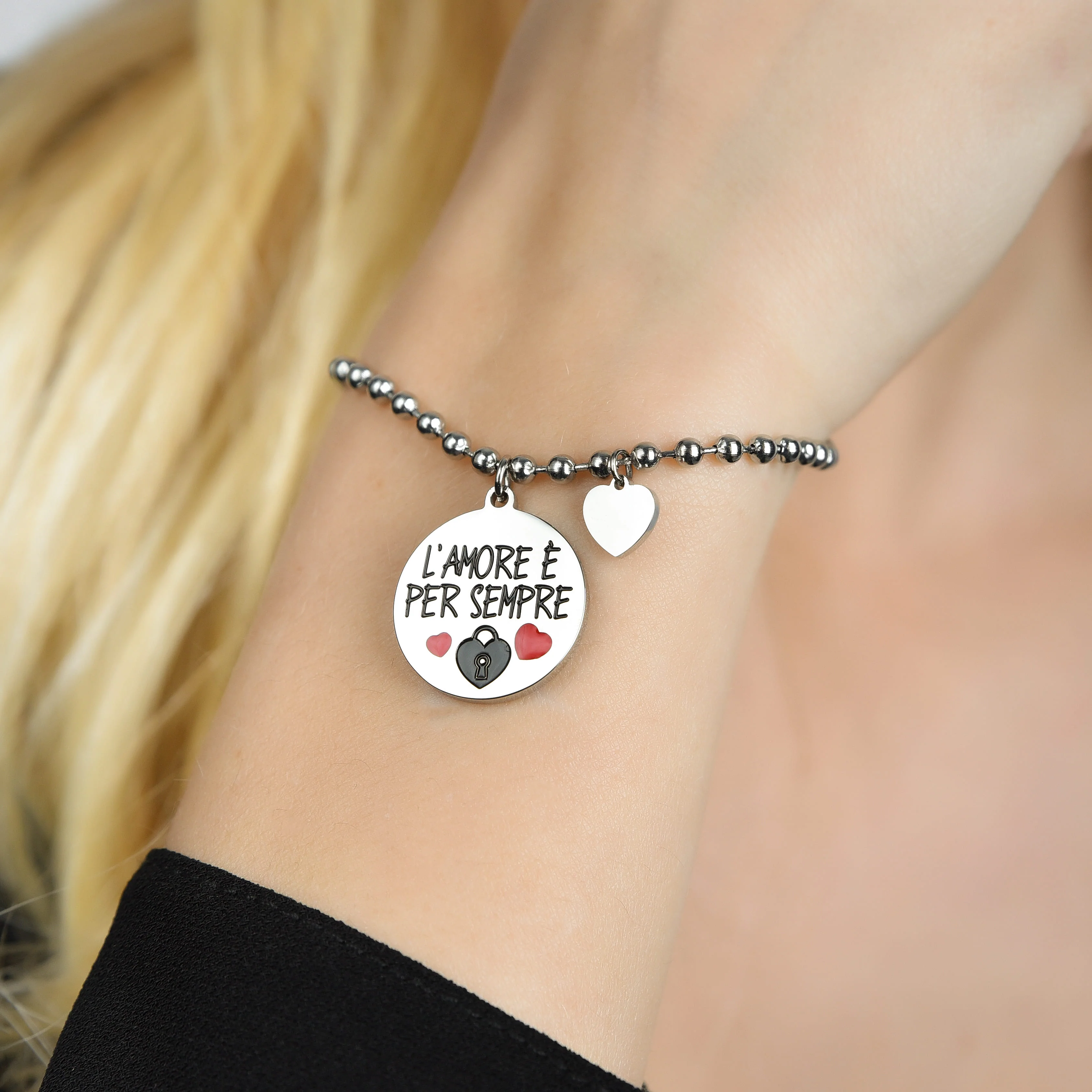 BRACCIALE DONNA IN ACCIAIO L'AMORE E' PER SEMPRE - Image 2