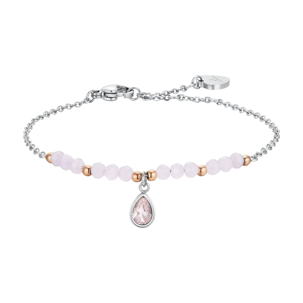 BRACCIALE DONNA IN ACCIAIO AGATA ROSA
