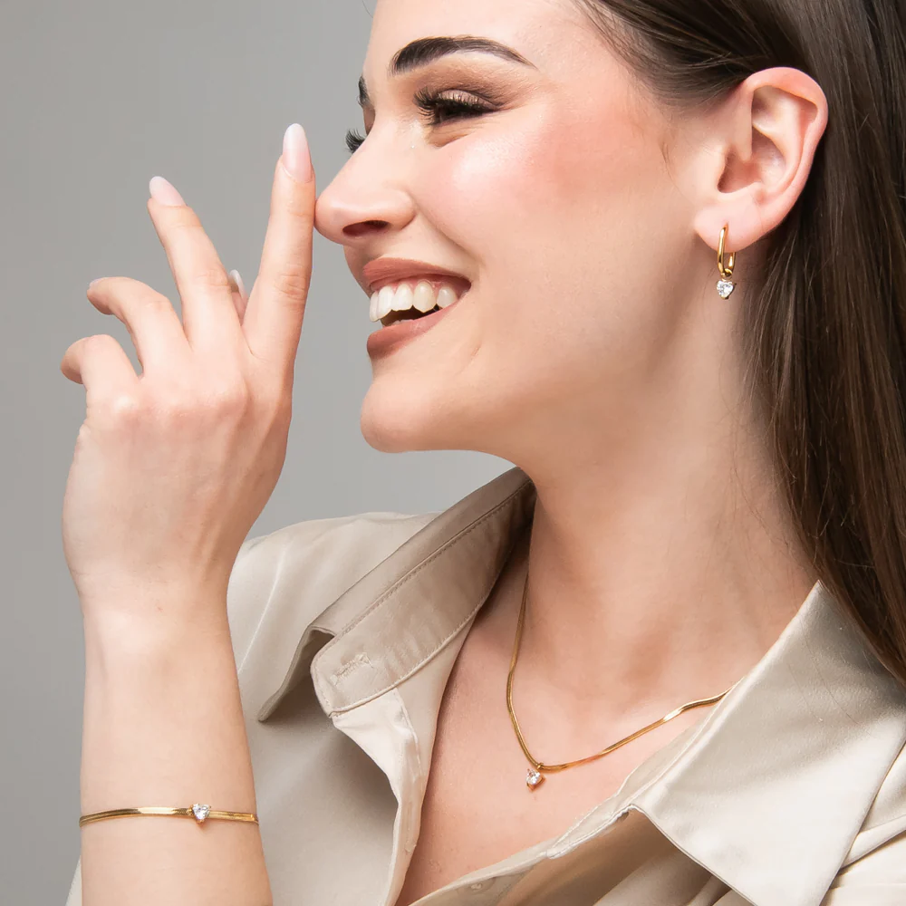 BRACCIALE DONNA IN ACCIAIO COLORE ORO CON ZIRCONE BIANCO - Image 4