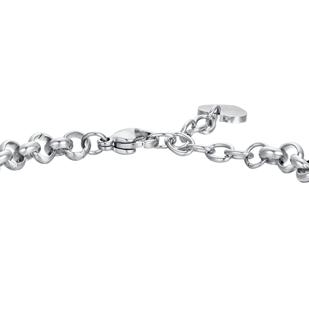 BRACCIALE DONNA IN ACCIAIO CON ALBERO DELLA VITA E CRISTALLI BIANCHI - Image 5