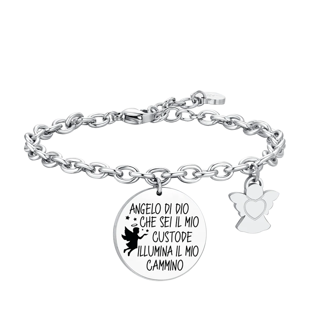 BRACCIALE DONNA IN ACCIAIO CON CHARM ANGELO