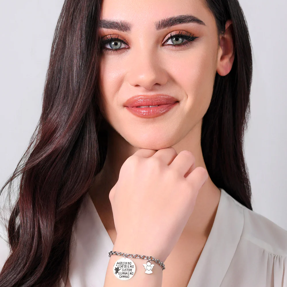 BRACCIALE DONNA IN ACCIAIO CON CHARM ANGELO - Image 3