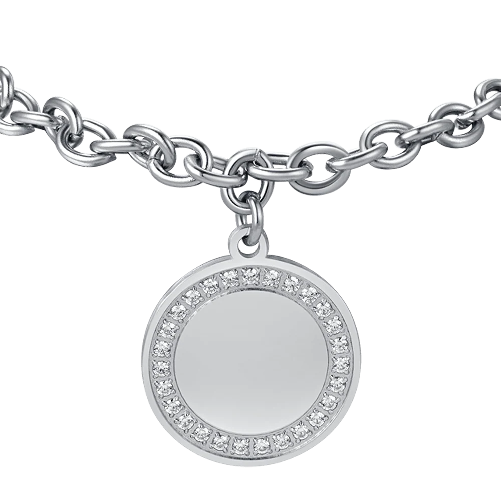 BRACCIALE DONNA IN ACCIAIO CON CRISTALLI BIANCHI - Image 4