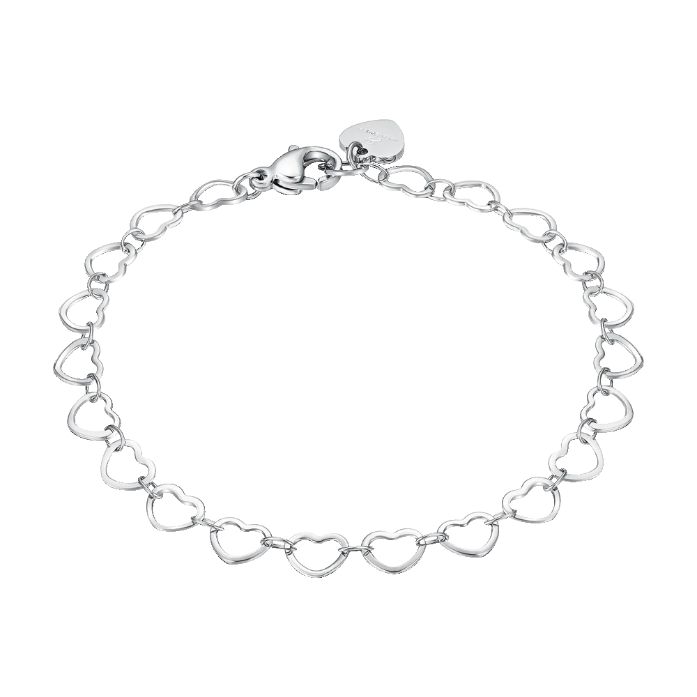 BRACCIALE DONNA IN ACCIAIO CON CUORI