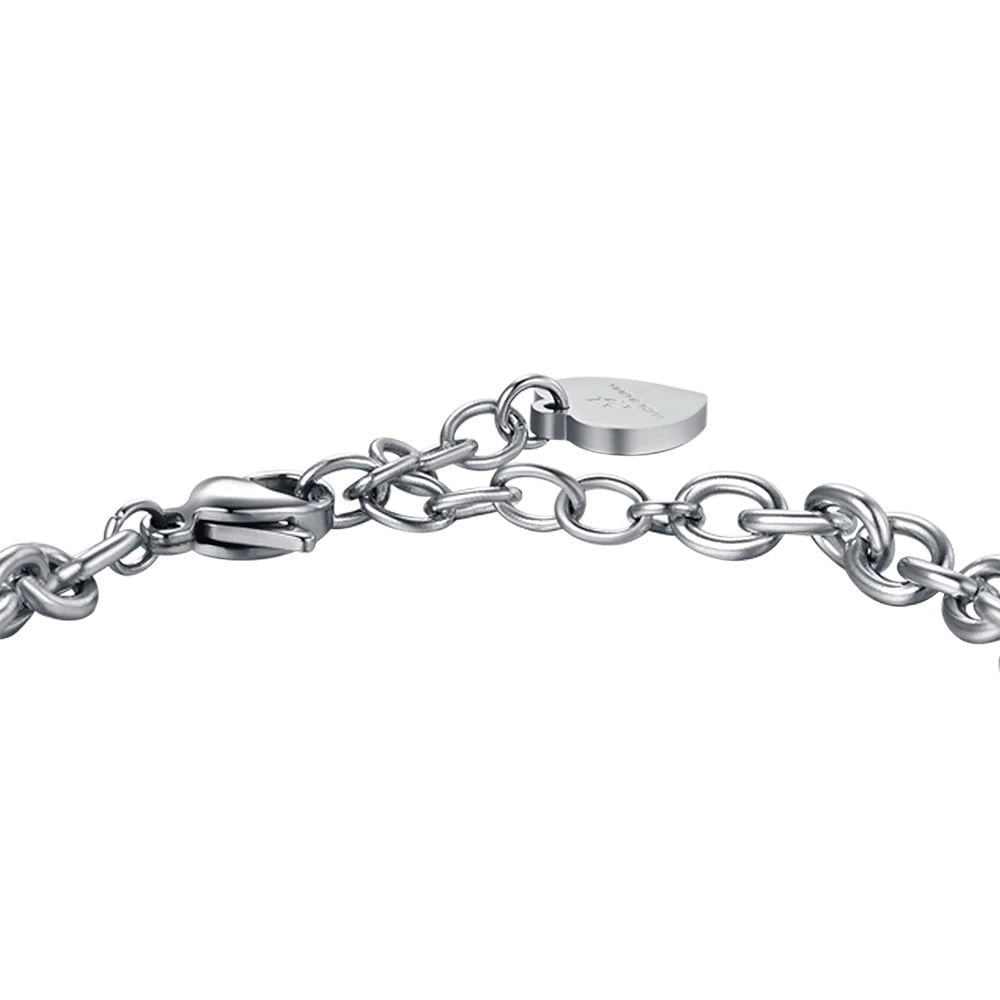 BRACCIALE DONNA IN ACCIAIO CON LUCCHETTO CON CRISTALLO BIANCO - Image 5