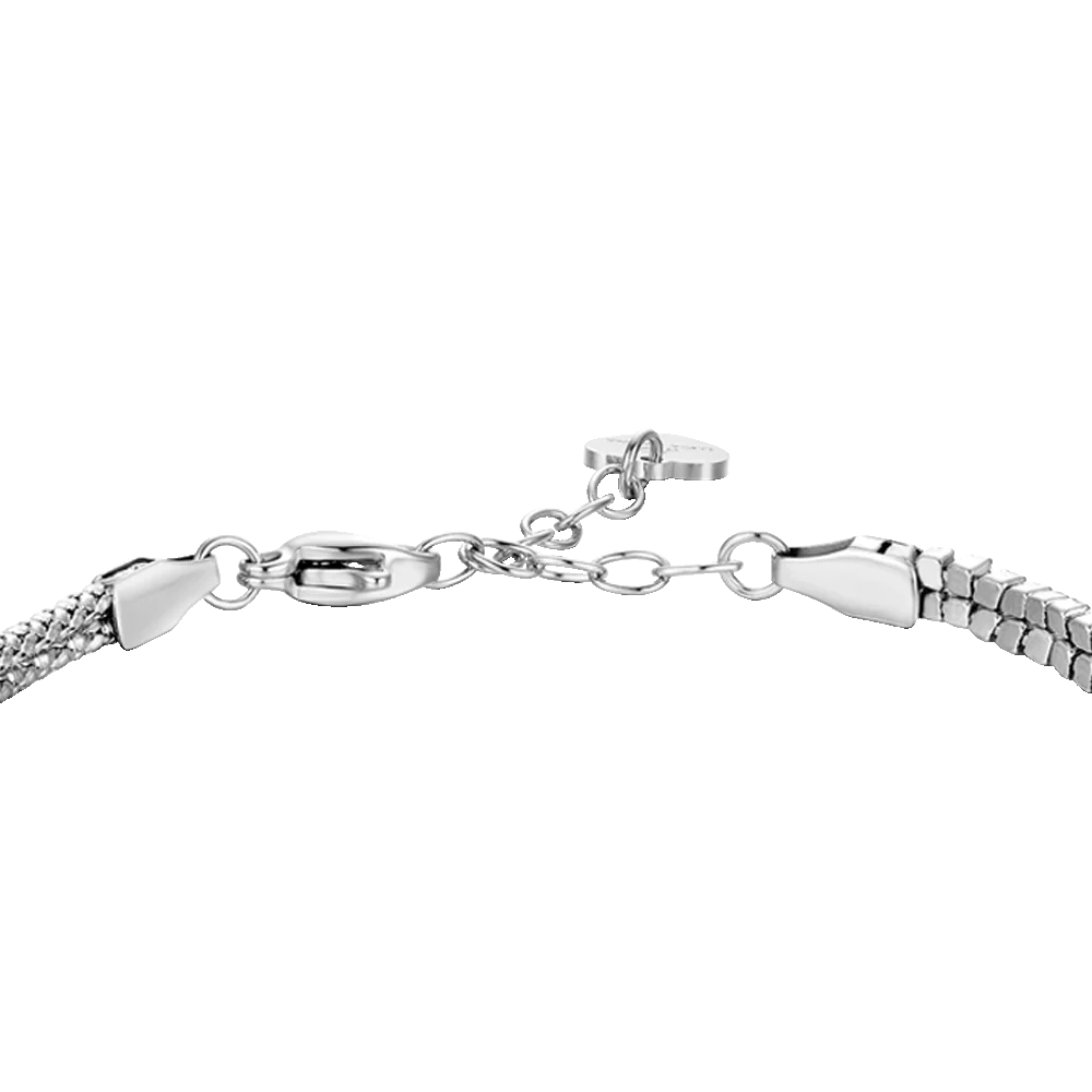 BRACCIALE DONNA IN ACCIAIO CON NODO E ZIRCONI NERI - Image 3