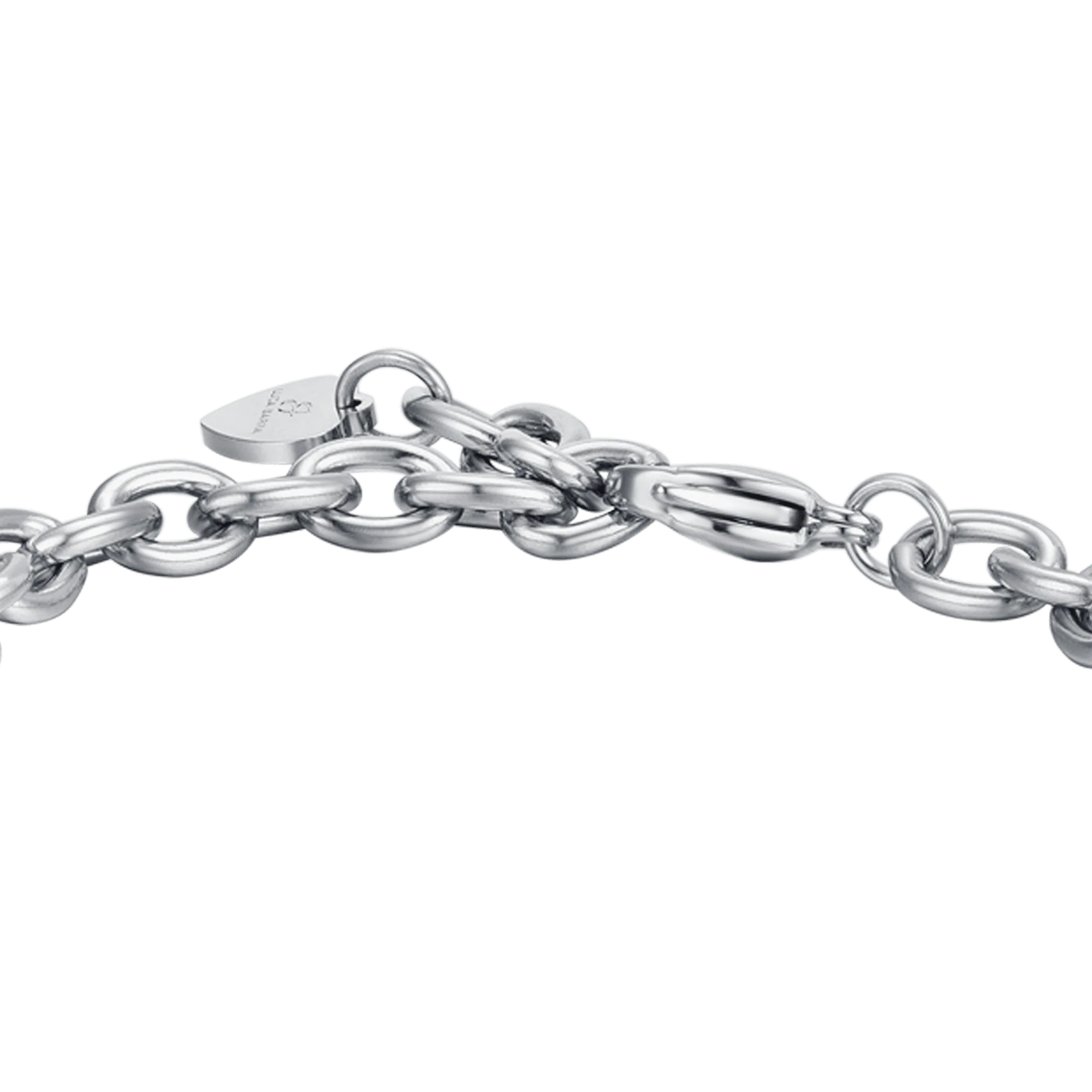 BRACCIALE DONNA IN ACCIAIO CON ORSETTO CON CRISTALLI ROSA E BIANCHI - Image 4