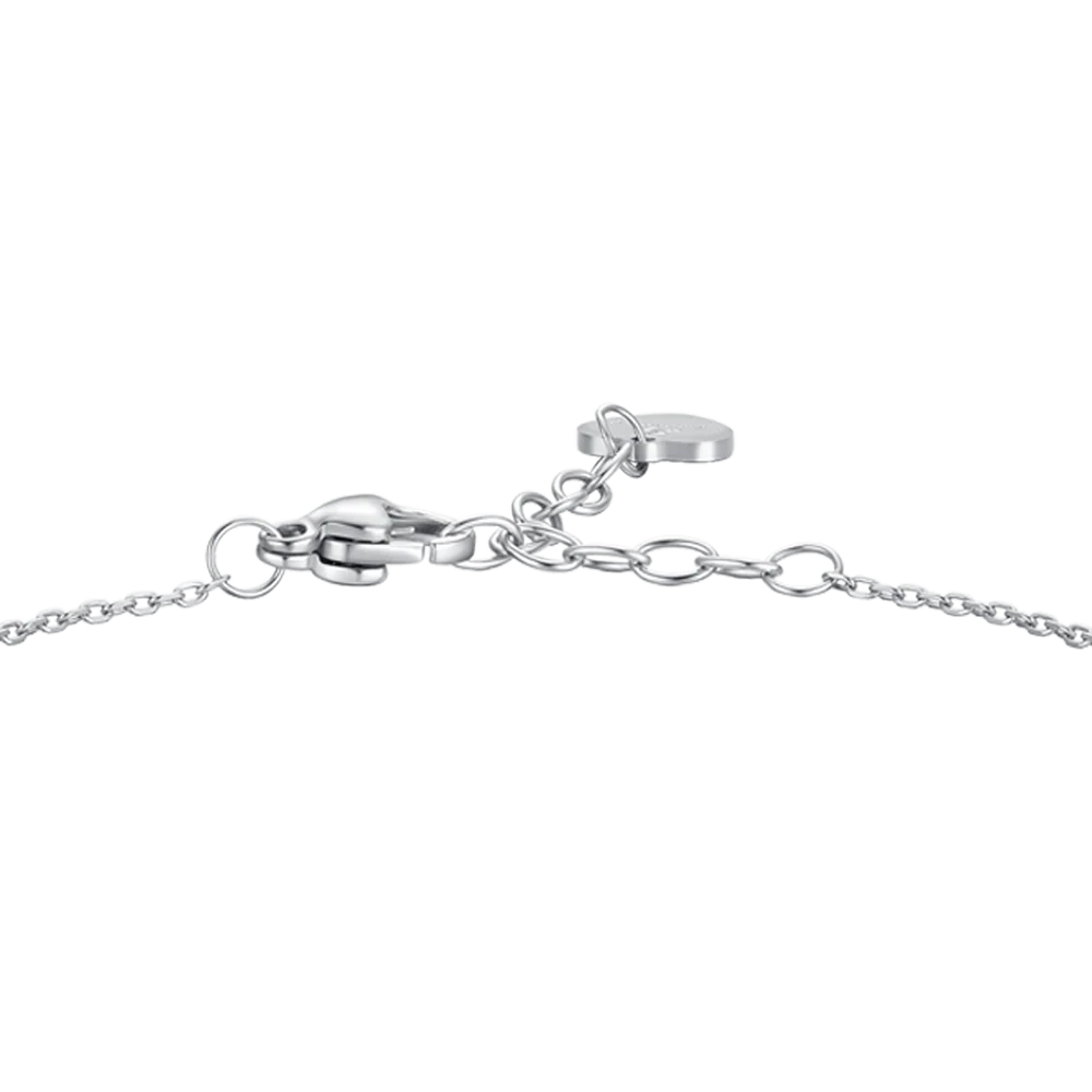 BRACCIALE DONNA IN ACCIAIO CON PENDENTE FIORE E PETALI ZIRCONE BIANCO - Image 5