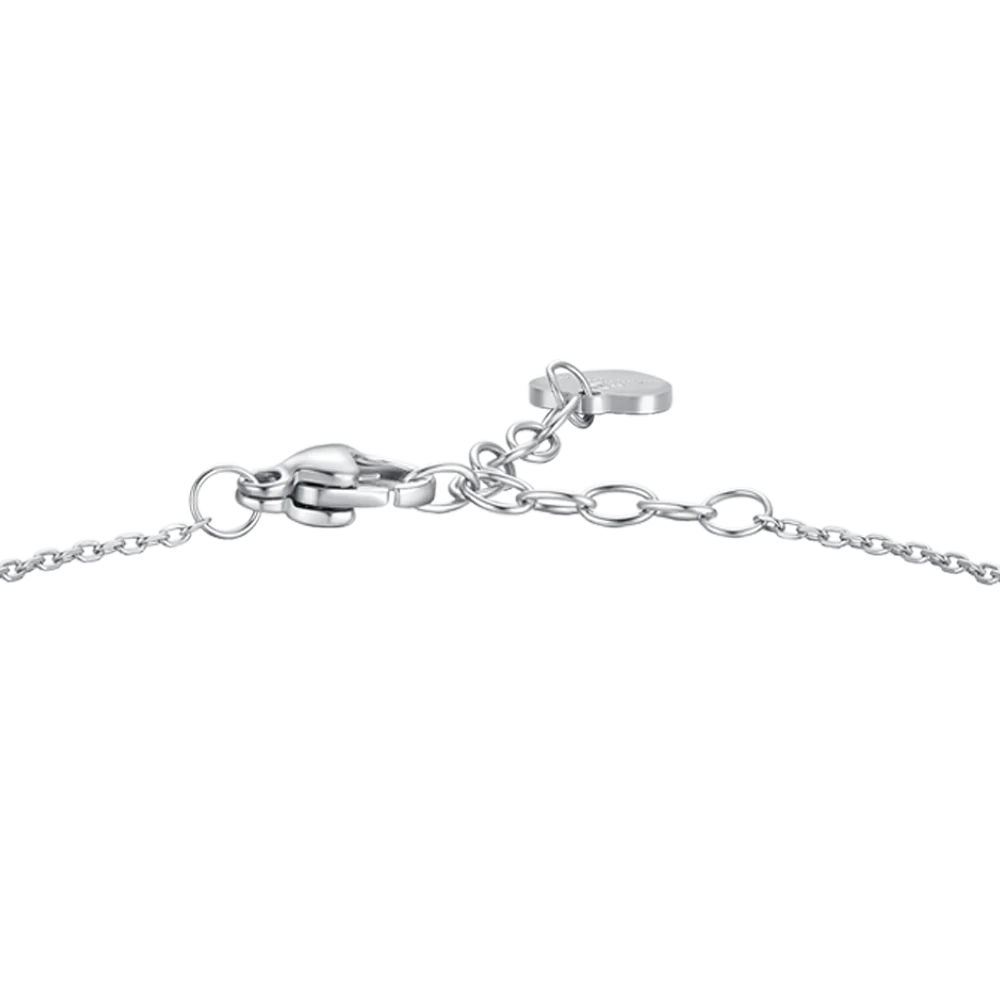 BRACCIALE DONNA IN ACCIAIO CON PENDENTE FIORE E PETALI ZIRCONE VERDE - Image 5