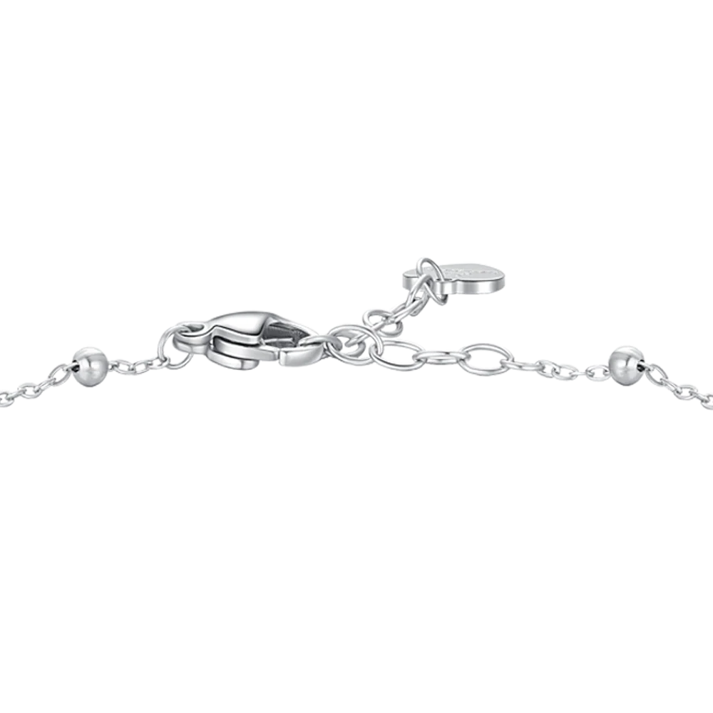 BRACCIALE DONNA IN ACCIAIO CON QUADRIFOGLIO E PUNTI LUCE DI ZIRCONE BIANCO - Image 5