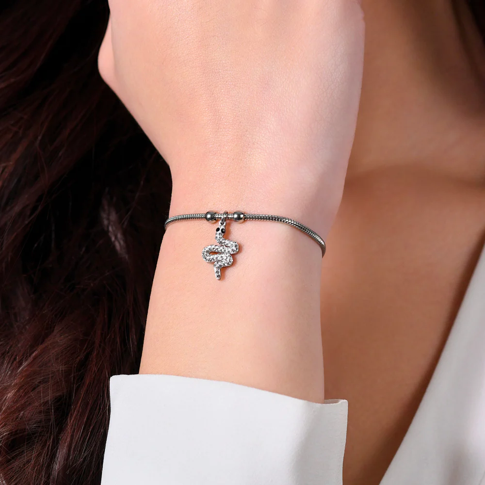 BRACCIALE DONNA IN ACCIAIO CON SERPENTE - Image 2