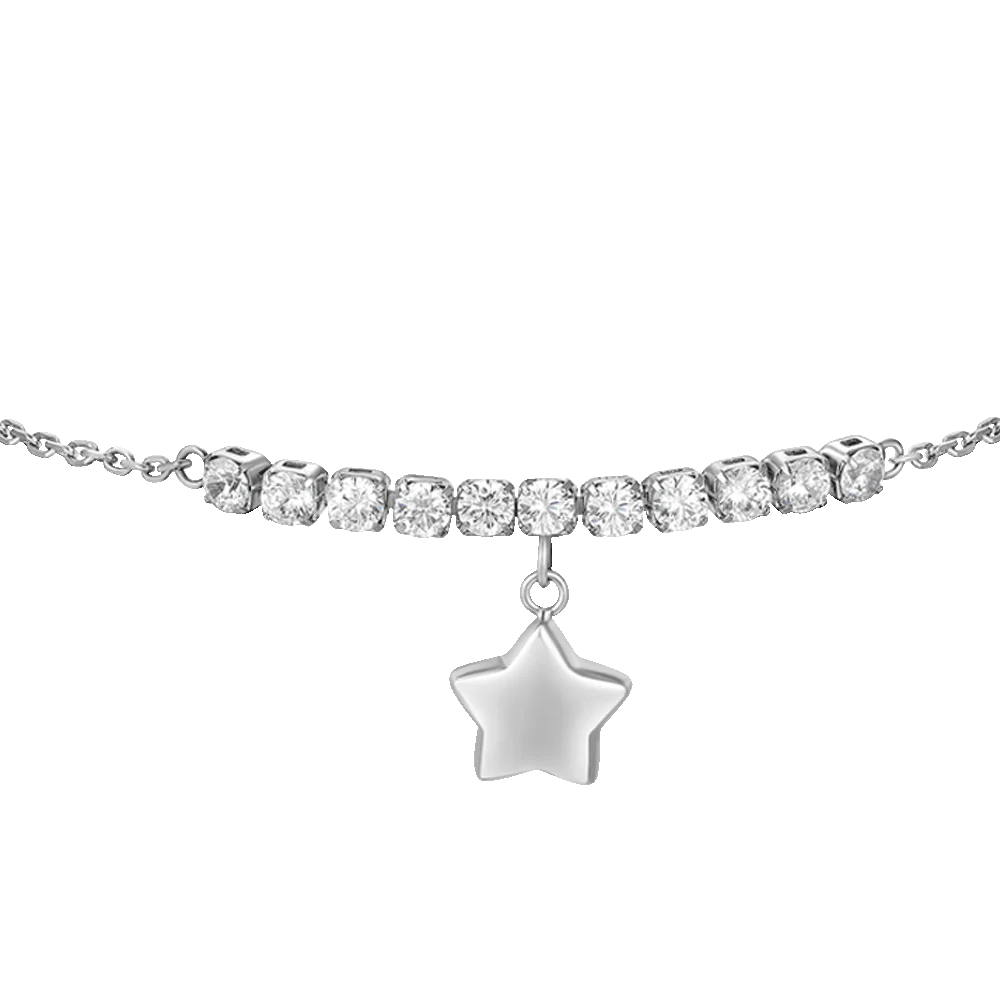 BRACCIALE DONNA IN ACCIAIO CON STELLA E ZIRCONI BIANCHI - Image 4