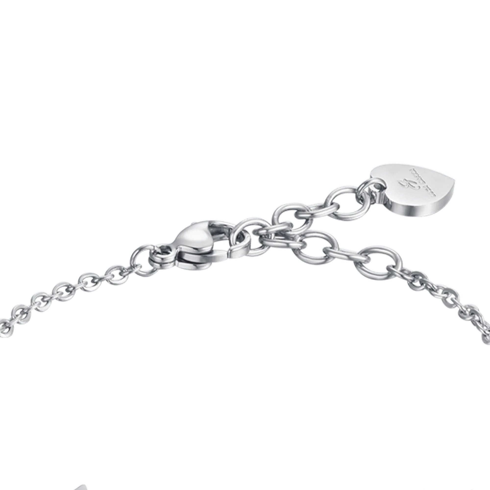 BRACCIALE DONNA IN ACCIAIO CON STELLE TRAFORATE E CRISTALLI BIANCHI - Image 4