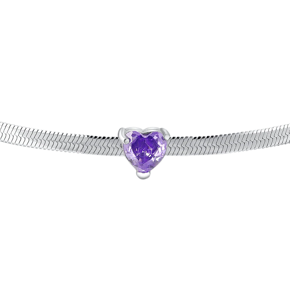 BRACCIALE DONNA IN ACCIAIO CON ZIRCONE VIOLA - Image 5