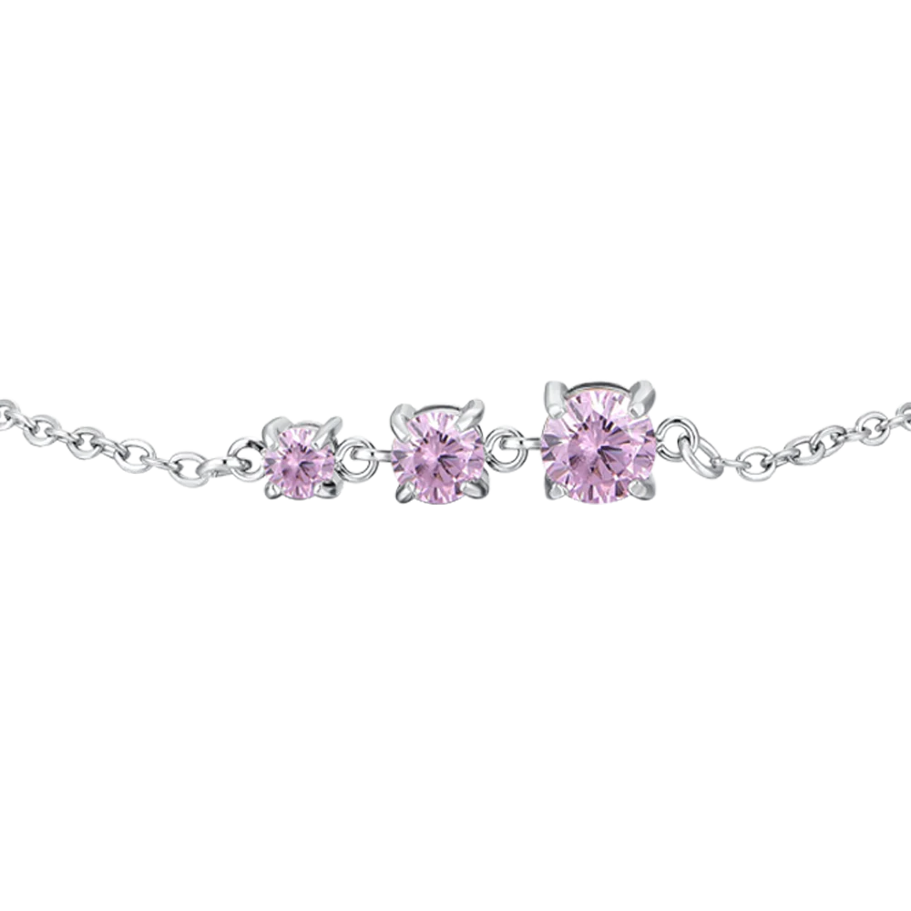 BRACCIALE DONNA IN ACCIAIO CON ZIRCONI ROSA - Image 4