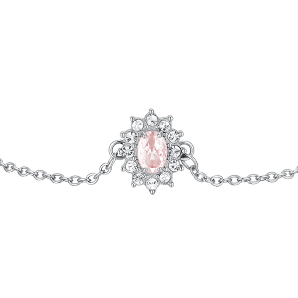 BRACCIALE DONNA IN ACCIAIO CRISTALLI E ZIRCONE ROSA - Image 4