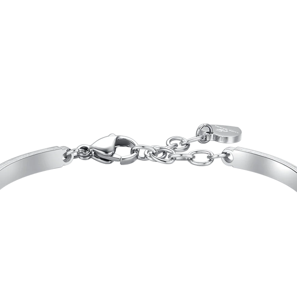BRACCIALE DONNA IN ACCIAIO CUORE CRISTALLO BIANCO E CRISTALLI BIANCHI - Image 5