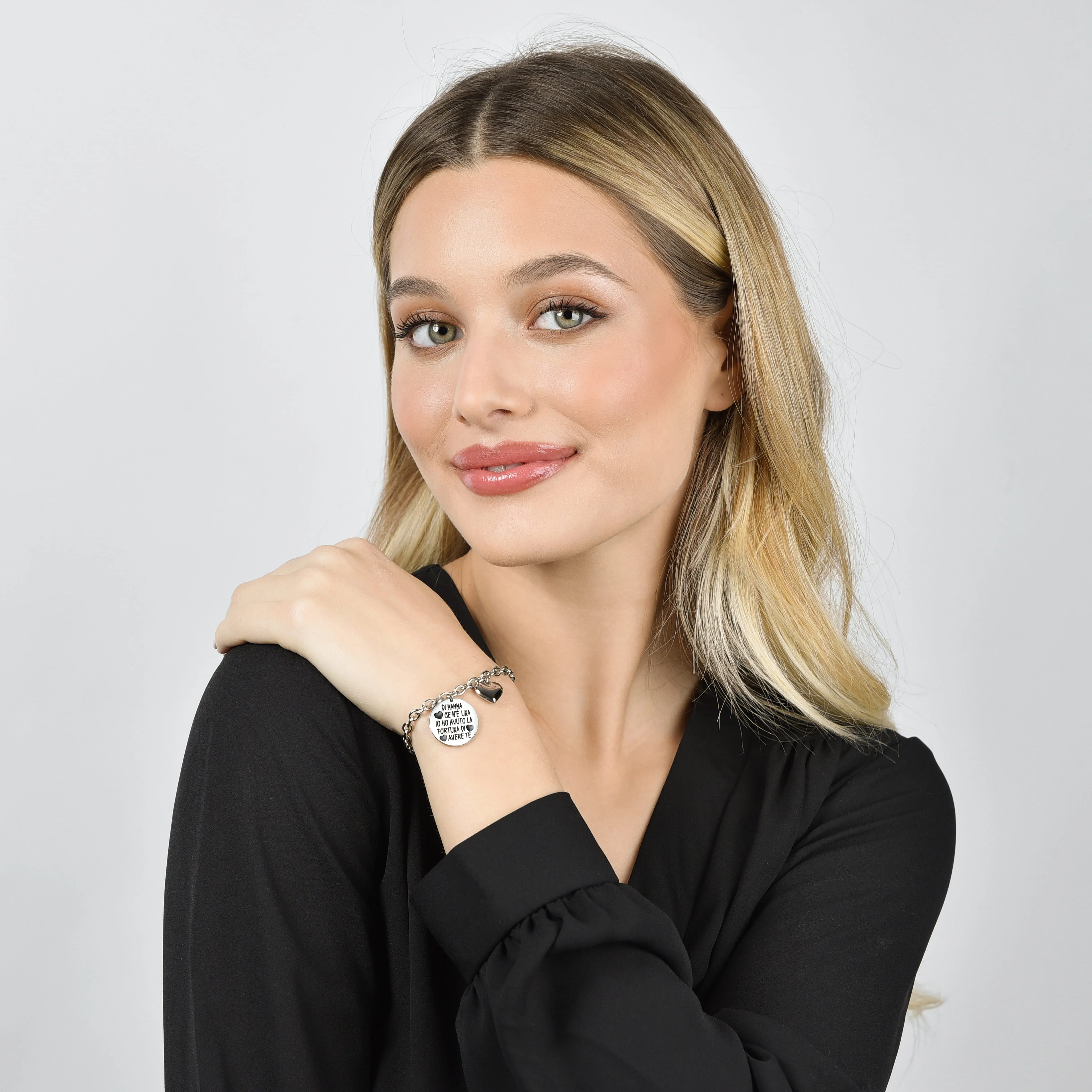 BRACCIALE DONNA IN ACCIAIO DI MAMMA CE N'È UNA IO HO AVUTO LA FORTUNA DI AVERE - Image 3