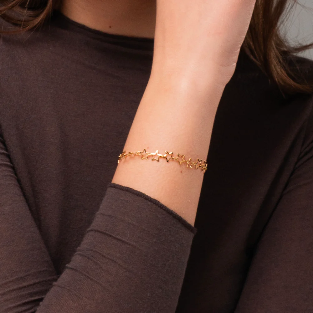 BRACCIALE DONNA IN ACCIAIO IP GOLD CON STELLE - Image 2
