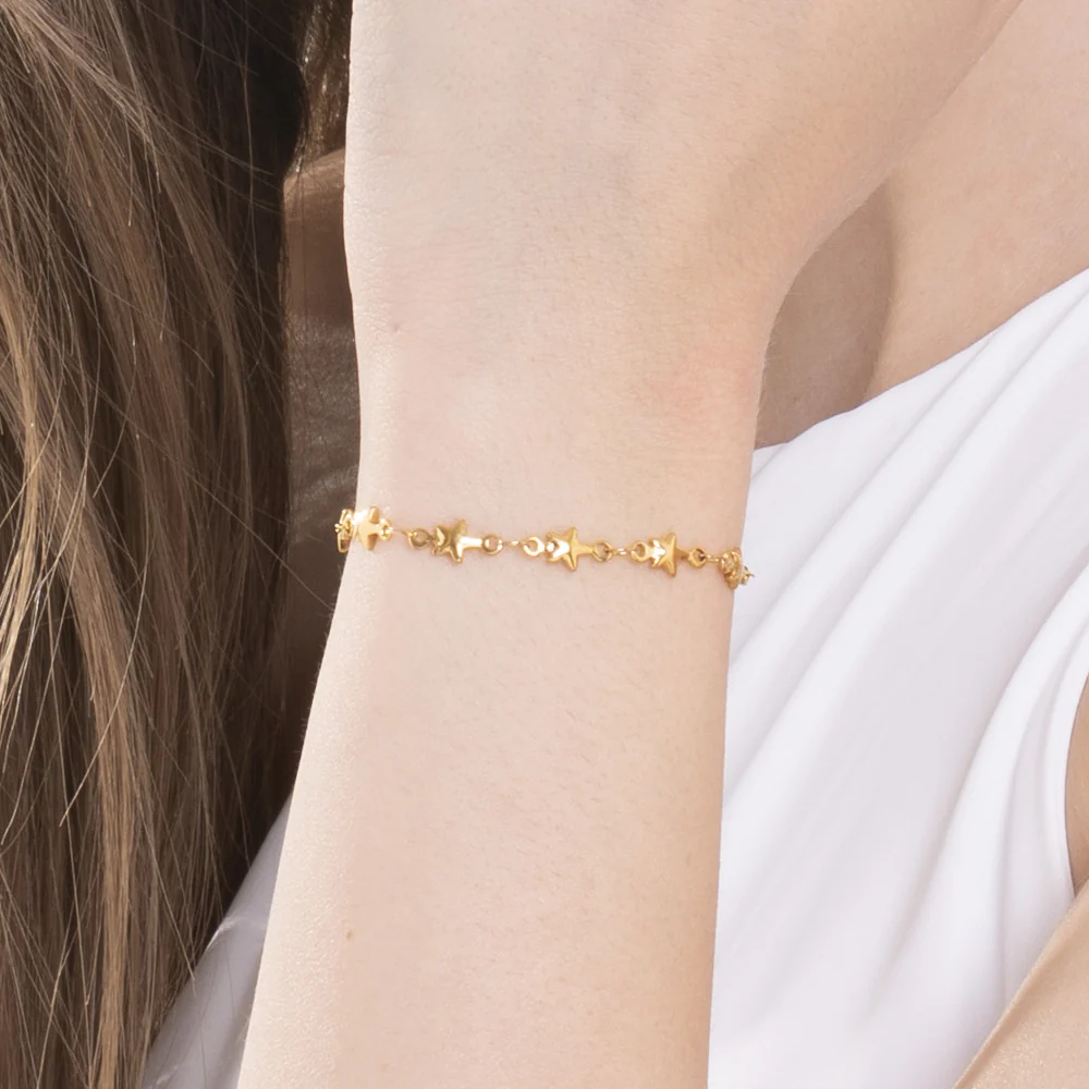 BRACCIALE DONNA IN ACCIAIO IP GOLD CON STELLE - Image 2