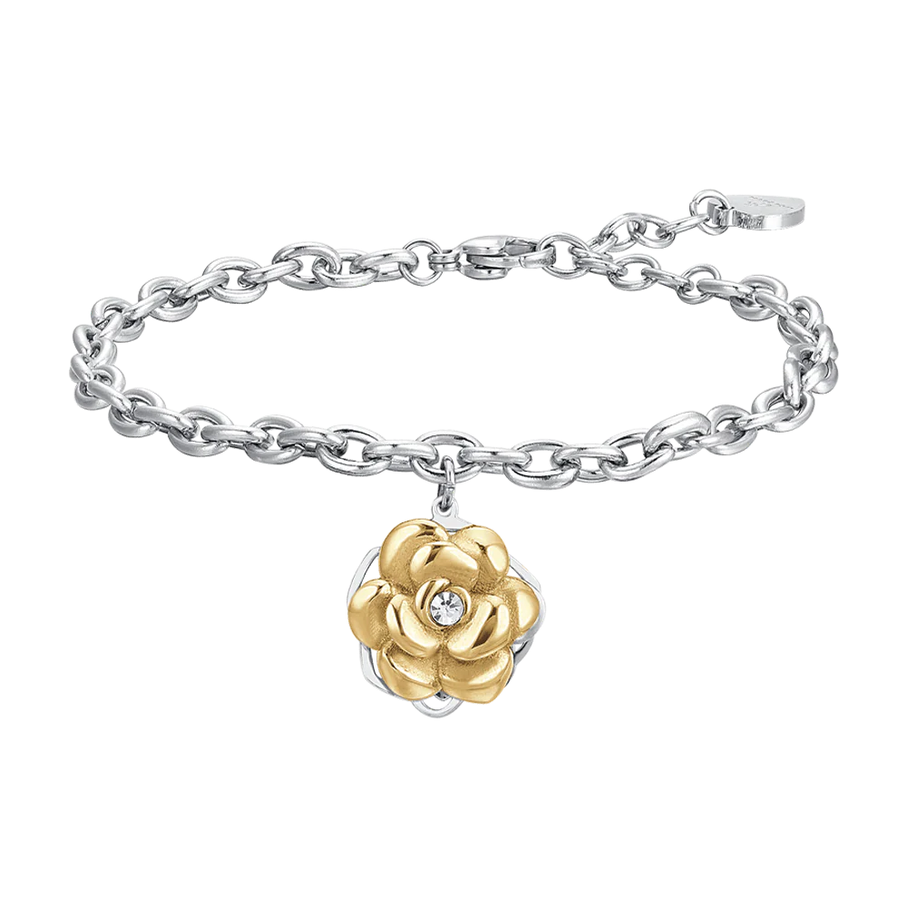 BRACCIALE DONNA IN ACCIAIO IP GOLD ROSA GIREVOLE
