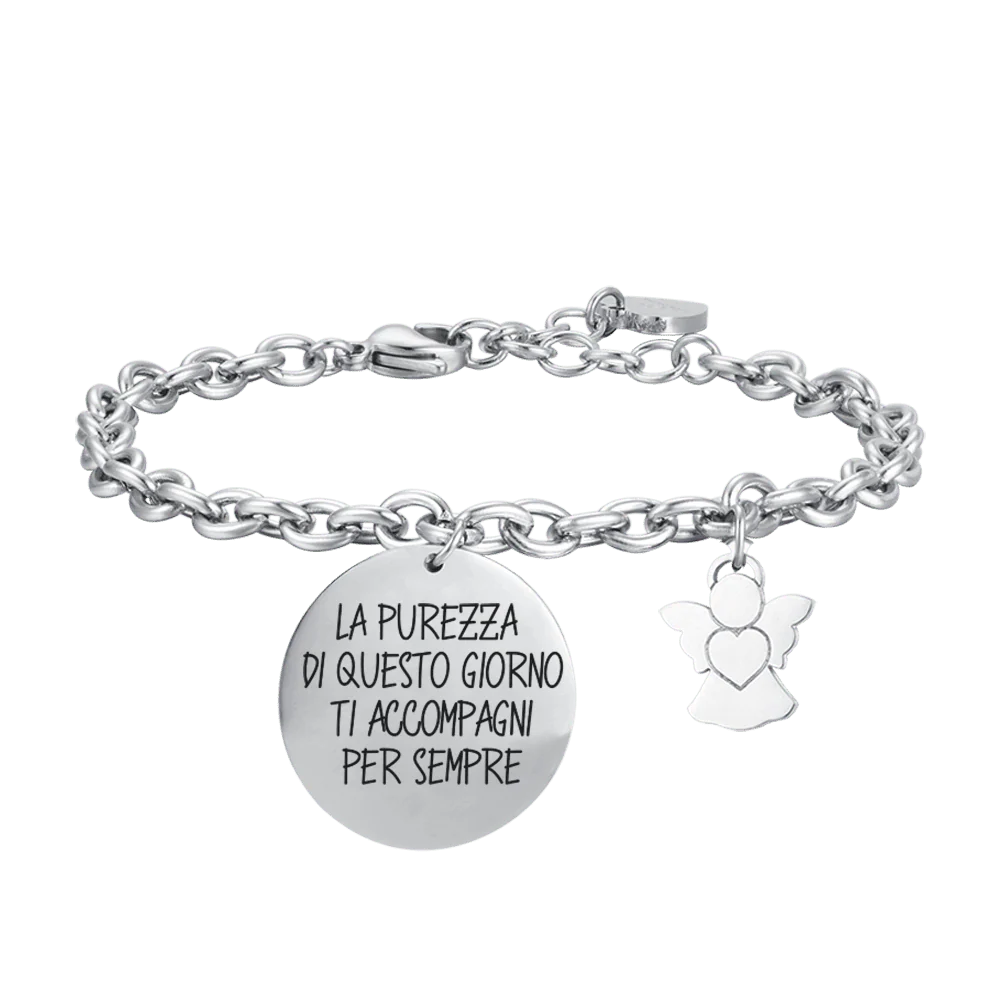 BRACCIALE DONNA IN ACCIAIO LA PUREZZA DI QUESTO GIORNO TI ACCOMPAGNI PER SEMPRE