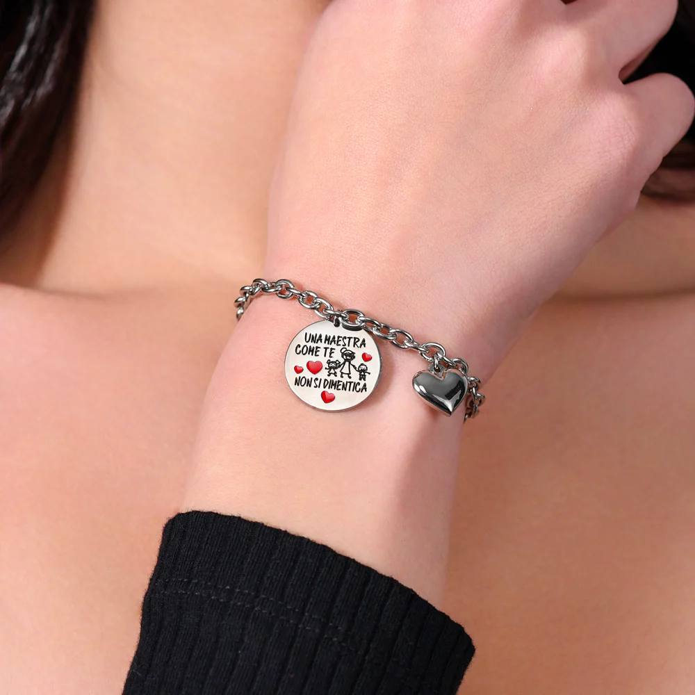 BRACCIALE DONNA IN ACCIAIO UNA MAESTRA COME TE NON SI DIMENTICA - Image 2