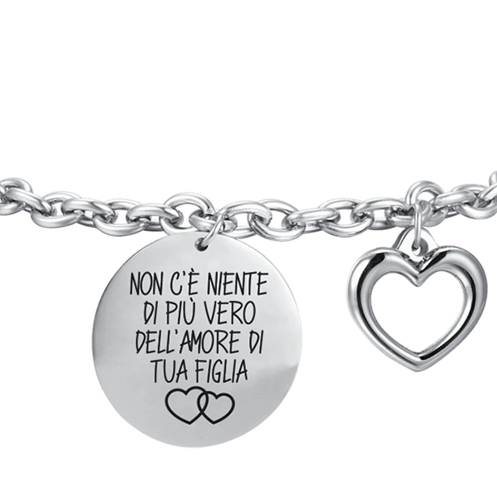 BRACCIALE DONNA IN ACCIAIO NON C'E' NIENTE DI PIù VERO DELL'AMORE DI TUA FIGLIA - Image 4